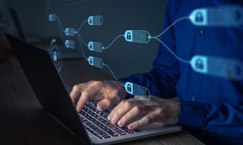 Blockchain,Financial,Technology,To,Secure,Cryptocurrencies,As,Bitcoin,For,Online